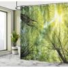 Ambesonne Fantasy Shower Curtain, Hot Air Balloons in The Clouds Dream Journey to Secret Paradise Romantic Design, Cloth Fabric Bathroom Decor Set with Hooks, 69″ W x 75″ L, Purple White(Soft Yellow Green)