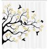 Ambesonne Fantasy Shower Curtain, Hot Air Balloons in The Clouds Dream Journey to Secret Paradise Romantic Design, Cloth Fabric Bathroom Decor Set with Hooks, 69″ W x 75″ L, Purple White(White Yellow)