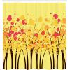 Ambesonne Fantasy Shower Curtain, Hot Air Balloons in The Clouds Dream Journey to Secret Paradise Romantic Design, Cloth Fabric Bathroom Decor Set with Hooks, 69″ W x 75″ L, Purple White(Yellow Orange)