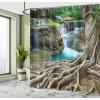 Ambesonne Fantasy Shower Curtain, Hot Air Balloons in The Clouds Dream Journey to Secret Paradise Romantic Design, Cloth Fabric Bathroom Decor Set with Hooks, 69″ W x 75″ L, Purple White(Blue Green Brown)