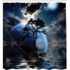 Ambesonne Fantasy Shower Curtain, Hot Air Balloons in The Clouds Dream Journey to Secret Paradise Romantic Design, Cloth Fabric Bathroom Decor Set with Hooks, 69″ W x 75″ L, Purple White(Navy)