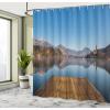 Ambesonne Fantasy Shower Curtain, Hot Air Balloons in The Clouds Dream Journey to Secret Paradise Romantic Design, Cloth Fabric Bathroom Decor Set with Hooks, 69″ W x 75″ L, Purple White(Caramel Blue)