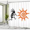Ambesonne Fantasy Shower Curtain, Hot Air Balloons in The Clouds Dream Journey to Secret Paradise Romantic Design, Cloth Fabric Bathroom Decor Set with Hooks, 69″ W x 75″ L, Purple White(Orange Black)