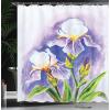 Ambesonne Fantasy Shower Curtain, Hot Air Balloons in The Clouds Dream Journey to Secret Paradise Romantic Design, Cloth Fabric Bathroom Decor Set with Hooks, 69″ W x 75″ L, Purple White(Violet Green)