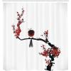 Ambesonne Fantasy Shower Curtain, Hot Air Balloons in The Clouds Dream Journey to Secret Paradise Romantic Design, Cloth Fabric Bathroom Decor Set with Hooks, 69″ W x 75″ L, Purple White(Black Red)