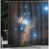 Ambesonne Fantasy Shower Curtain, Hot Air Balloons in The Clouds Dream Journey to Secret Paradise Romantic Design, Cloth Fabric Bathroom Decor Set with Hooks, 69″ W x 75″ L, Purple White(Navy Blue)