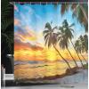 Ambesonne Fantasy Shower Curtain, Hot Air Balloons in The Clouds Dream Journey to Secret Paradise Romantic Design, Cloth Fabric Bathroom Decor Set with Hooks, 69″ W x 75″ L, Purple White(Sunset Sea Blue)