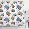 Ambesonne Fantasy Shower Curtain, Hot Air Balloons in The Clouds Dream Journey to Secret Paradise Romantic Design, Cloth Fabric Bathroom Decor Set with Hooks, 69″ W x 75″ L, Purple White(Grey Aqua)