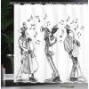 Ambesonne Fantasy Shower Curtain, Hot Air Balloons in The Clouds Dream Journey to Secret Paradise Romantic Design, Cloth Fabric Bathroom Decor Set with Hooks, 69″ W x 75″ L, Purple White(White Charcoal)