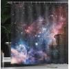 Ambesonne Fantasy Shower Curtain, Hot Air Balloons in The Clouds Dream Journey to Secret Paradise Romantic Design, Cloth Fabric Bathroom Decor Set with Hooks, 69″ W x 75″ L, Purple White(Navy Pink)