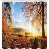 Ambesonne Fantasy Shower Curtain, Hot Air Balloons in The Clouds Dream Journey to Secret Paradise Romantic Design, Cloth Fabric Bathroom Decor Set with Hooks, 69″ W x 75″ L, Purple White(Orange Blue and Red)