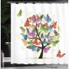 Ambesonne Fantasy Shower Curtain, Hot Air Balloons in The Clouds Dream Journey to Secret Paradise Romantic Design, Cloth Fabric Bathroom Decor Set with Hooks, 69″ W x 75″ L, Purple White(Pale Camel)