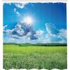Ambesonne Fantasy Shower Curtain, Hot Air Balloons in The Clouds Dream Journey to Secret Paradise Romantic Design, Cloth Fabric Bathroom Decor Set with Hooks, 69″ W x 75″ L, Purple White(Green Aqua)