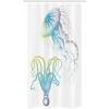 Ambesonne Fantasy Shower Curtain, Hot Air Balloons in The Clouds Dream Journey to Secret Paradise Romantic Design, Cloth Fabric Bathroom Decor Set with Hooks, 69″ W x 75″ L, Purple White(Blue Eggshell)
