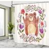 Ambesonne Fantasy Shower Curtain, Hot Air Balloons in The Clouds Dream Journey to Secret Paradise Romantic Design, Cloth Fabric Bathroom Decor Set with Hooks, 69″ W x 75″ L, Purple White(Purple Green)