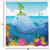 Ambesonne Fantasy Shower Curtain, Hot Air Balloons in The Clouds Dream Journey to Secret Paradise Romantic Design, Cloth Fabric Bathroom Decor Set with Hooks, 69″ W x 75″ L, Purple White(Blue Green Purple)