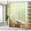 Ambesonne Fantasy Shower Curtain, Hot Air Balloons in The Clouds Dream Journey to Secret Paradise Romantic Design, Cloth Fabric Bathroom Decor Set with Hooks, 69″ W x 75″ L, Purple White(Yellow Black)