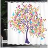 Ambesonne Fantasy Shower Curtain, Hot Air Balloons in The Clouds Dream Journey to Secret Paradise Romantic Design, Cloth Fabric Bathroom Decor Set with Hooks, 69″ W x 75″ L, Purple White(Indigo Magenta)
