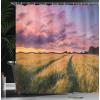 Ambesonne Fantasy Shower Curtain, Hot Air Balloons in The Clouds Dream Journey to Secret Paradise Romantic Design, Cloth Fabric Bathroom Decor Set with Hooks, 69″ W x 75″ L, Purple White(Yellow Green)