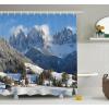 Ambesonne Fantasy Shower Curtain, Hot Air Balloons in The Clouds Dream Journey to Secret Paradise Romantic Design, Cloth Fabric Bathroom Decor Set with Hooks, 69″ W x 75″ L, Purple White(White Green)