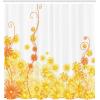 Ambesonne Fantasy Shower Curtain, Hot Air Balloons in The Clouds Dream Journey to Secret Paradise Romantic Design, Cloth Fabric Bathroom Decor Set with Hooks, 69″ W x 75″ L, Purple White(Yellow Brown)
