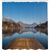 Ambesonne Fantasy Shower Curtain, Hot Air Balloons in The Clouds Dream Journey to Secret Paradise Romantic Design, Cloth Fabric Bathroom Decor Set with Hooks, 69″ W x 75″ L, Purple White(Caramel Blue)