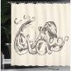 Ambesonne Fantasy Shower Curtain, Hot Air Balloons in The Clouds Dream Journey to Secret Paradise Romantic Design, Cloth Fabric Bathroom Decor Set with Hooks, 69″ W x 75″ L, Purple White(Brown Cream)