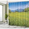 Ambesonne Fantasy Shower Curtain, Hot Air Balloons in The Clouds Dream Journey to Secret Paradise Romantic Design, Cloth Fabric Bathroom Decor Set with Hooks, 69″ W x 75″ L, Purple White(Aqua Green)