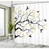 Ambesonne Fantasy Shower Curtain, Hot Air Balloons in The Clouds Dream Journey to Secret Paradise Romantic Design, Cloth Fabric Bathroom Decor Set with Hooks, 69″ W x 75″ L, Purple White(White Yellow)