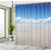 Ambesonne Fantasy Shower Curtain, Hot Air Balloons in The Clouds Dream Journey to Secret Paradise Romantic Design, Cloth Fabric Bathroom Decor Set with Hooks, 69″ W x 75″ L, Purple White(Blue White Cream)