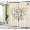 Ambesonne Fantasy Shower Curtain, Hot Air Balloons in The Clouds Dream Journey to Secret Paradise Romantic Design, Cloth Fabric Bathroom Decor Set with Hooks, 69″ W x 75″ L, Purple White(Taupe Beige)