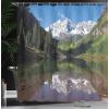 Ambesonne Fantasy Shower Curtain, Hot Air Balloons in The Clouds Dream Journey to Secret Paradise Romantic Design, Cloth Fabric Bathroom Decor Set with Hooks, 69″ W x 75″ L, Purple White(Green Blue White)