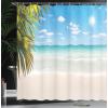 Ambesonne Fantasy Shower Curtain, Hot Air Balloons in The Clouds Dream Journey to Secret Paradise Romantic Design, Cloth Fabric Bathroom Decor Set with Hooks, 69″ W x 75″ L, Purple White(Turquoise Cream)