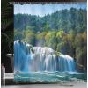 Ambesonne Fantasy Shower Curtain, Hot Air Balloons in The Clouds Dream Journey to Secret Paradise Romantic Design, Cloth Fabric Bathroom Decor Set with Hooks, 69″ W x 75″ L, Purple White(Green Blue Ivory)