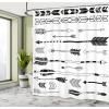 Ambesonne Fantasy Shower Curtain, Hot Air Balloons in The Clouds Dream Journey to Secret Paradise Romantic Design, Cloth Fabric Bathroom Decor Set with Hooks, 69″ W x 75″ L, Purple White(White and Black)