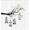 Ambesonne Fantasy Shower Curtain, Hot Air Balloons in The Clouds Dream Journey to Secret Paradise Romantic Design, Cloth Fabric Bathroom Decor Set with Hooks, 69″ W x 75″ L, Purple White(Apple Green)