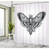 Ambesonne Fantasy Shower Curtain, Hot Air Balloons in The Clouds Dream Journey to Secret Paradise Romantic Design, Cloth Fabric Bathroom Decor Set with Hooks, 69″ W x 75″ L, Purple White(White Black)