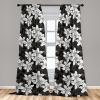 Ambesonne Floral Curtains, Monochrome Lily Flowers Valentine’s Day Concept Retro Illustration, Window Treatments 2 Panel Set for Living Room Bedroom, Pair of – 28″ x 95″, Charcoal Grey and White(Charcoal Grey and White)