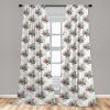 Ambesonne Floral Curtains, Roses for Valentine Love Team Holiday Celebration Botanical Artwork on Hue Back, Window Treatments 2 Panel Set for Living Room Bedroom, Pair of – 28″ x 95″, Dimgray Blush(Ivory Jade Green Rose)