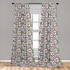 Ambesonne Floral Curtains, Roses for Valentine Love Team Holiday Celebration Botanical Artwork on Hue Back, Window Treatments 2 Panel Set for Living Room Bedroom, Pair of – 28″ x 95″, Dimgray Blush(Pastel Purple Fern Green)