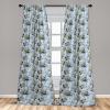 Ambesonne Floral Curtains, Roses for Valentine Love Team Holiday Celebration Botanical Artwork on Hue Back, Window Treatments 2 Panel Set for Living Room Bedroom, Pair of – 28″ x 95″, Dimgray Blush(Pale Azure Blue Evergreen)