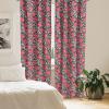 Ambesonne Floral Curtains, Roses for Valentine Love Team Holiday Celebration Botanical Artwork on Hue Back, Window Treatments 2 Panel Set for Living Room Bedroom, Pair of – 28″ x 95″, Dimgray Blush(Coral Charcoal Grey)