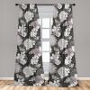 Ambesonne Floral Curtains, Roses for Valentine Love Team Holiday Celebration Botanical Artwork on Hue Back, Window Treatments 2 Panel Set for Living Room Bedroom, Pair of – 28″ x 95″, Dimgray Blush(Charcoal White Grey)