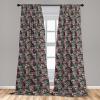 Ambesonne Floral Curtains, Roses for Valentine Love Team Holiday Celebration Botanical Artwork on Hue Back, Window Treatments 2 Panel Set for Living Room Bedroom, Pair of – 28″ x 95″, Dimgray Blush(Purple Almond Green)