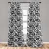 Ambesonne Floral Curtains, Roses for Valentine Love Team Holiday Celebration Botanical Artwork on Hue Back, Window Treatments 2 Panel Set for Living Room Bedroom, Pair of – 28″ x 95″, Dimgray Blush(Charcoal Grey and Eggshell)
