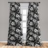 Ambesonne Floral Curtains, Roses for Valentine Love Team Holiday Celebration Botanical Artwork on Hue Back, Window Treatments 2 Panel Set for Living Room Bedroom, Pair of – 28″ x 95″, Dimgray Blush(Grey White Charcoal)