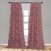 Ambesonne Floral Curtains, Roses for Valentine Love Team Holiday Celebration Botanical Artwork on Hue Back, Window Treatments 2 Panel Set for Living Room Bedroom, Pair of – 28″ x 95″, Dimgray Blush(Coral Charcoal Grey)