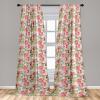 Ambesonne Floral Curtains, Roses for Valentine Love Team Holiday Celebration Botanical Artwork on Hue Back, Window Treatments 2 Panel Set for Living Room Bedroom, Pair of – 28″ x 95″, Dimgray Blush(Grey Yellow Ecru and Coral)