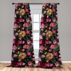 Ambesonne Floral Curtains, Roses for Valentine Love Team Holiday Celebration Botanical Artwork on Hue Back, Window Treatments 2 Panel Set for Living Room Bedroom, Pair of – 28″ x 95″, Dimgray Blush(Pale Yellow and Hot Pink)
