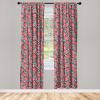 Ambesonne Floral Curtains, Roses for Valentine Love Team Holiday Celebration Botanical Artwork on Hue Back, Window Treatments 2 Panel Set for Living Room Bedroom, Pair of – 28″ x 95″, Dimgray Blush(Coral Charcoal Grey)